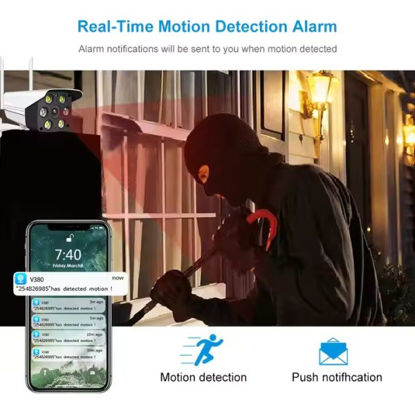 3MP Outdoor Security Camera – Weatherproof Bullet Cam with Smart Floodlights & Human Detection   Professional-Grade Protection for Your Property - Image 3
