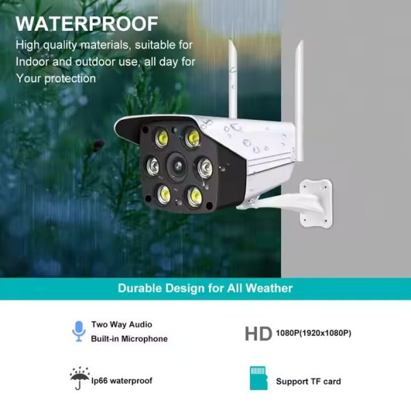 3MP Outdoor Security Camera – Weatherproof Bullet Cam with Smart Floodlights & Human Detection   Professional-Grade Protection for Your Property - Image 5
