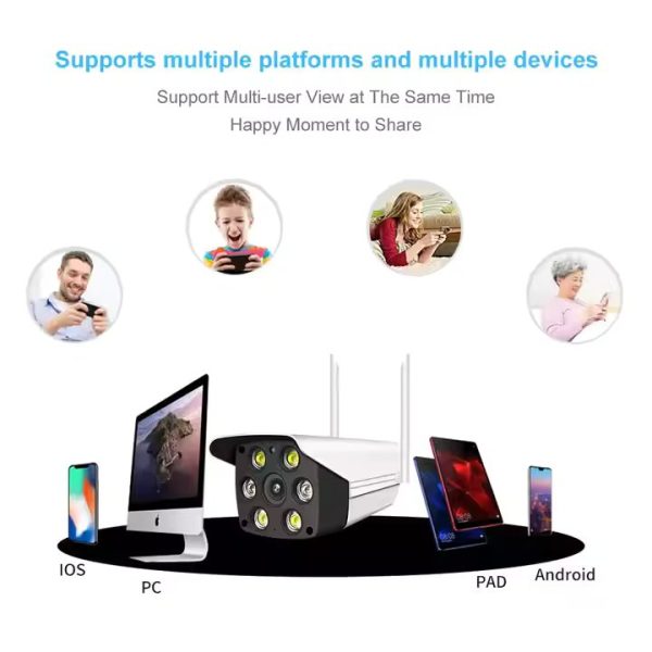 3MP Outdoor Security Camera – Weatherproof Bullet Cam with Smart Floodlights & Human Detection   Professional-Grade Protection for Your Property - Image 6