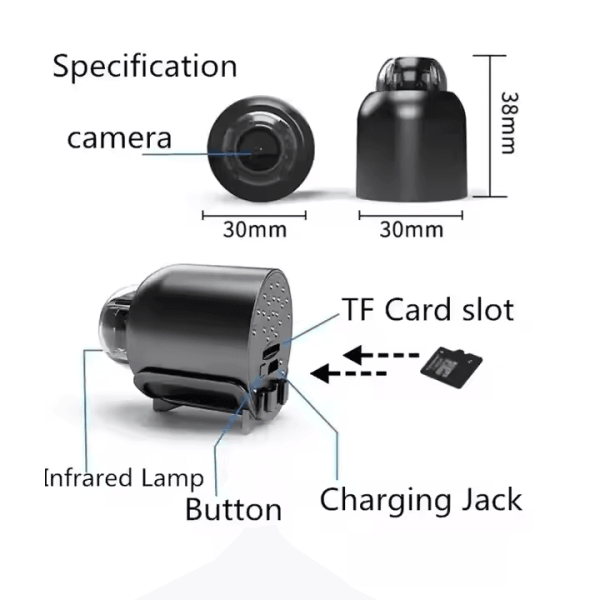 BMAX X5 Mini WiFi Camera - 1080P HD, Night Vision & Motion Detection | Wide-Angle Baby Monitor & Home Security Camera with Two-Way Audio - Image 3
