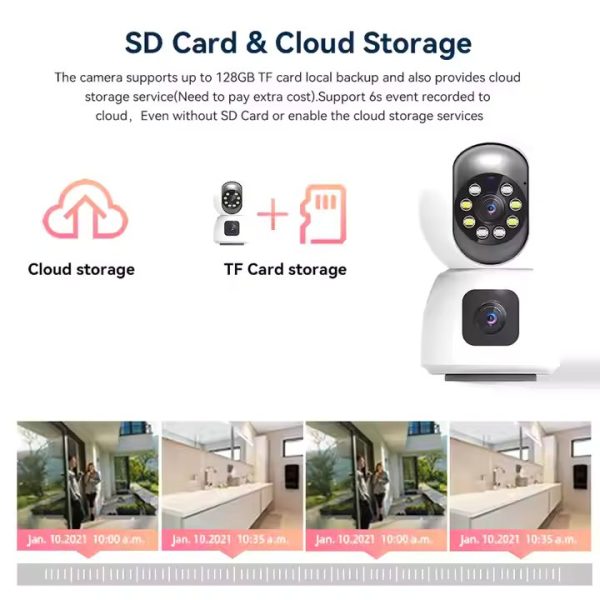 4MP Dual-Lens WiFi Security Camera System – 1080P HD, Night Vision & 2-Way Audio (V380 Pro App, Cloud/SD Storage) - Image 3