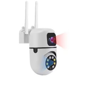 4MP Smart Dual-Lens Security Camera - 360° Auto-Tracking with 10x Zoom & Color Night Vision