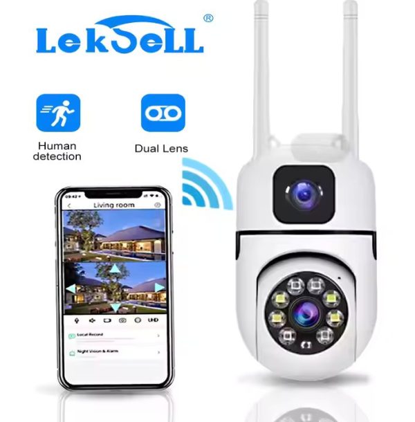 4MP Smart Dual-Lens Security Camera - 360° Auto-Tracking with 10x Zoom & Color Night Vision - Image 2