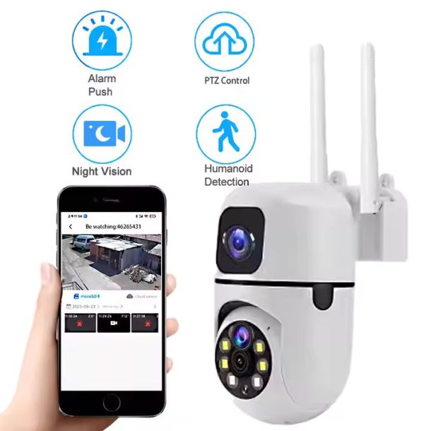 4MP Smart Dual-Lens Security Camera - 360° Auto-Tracking with 10x Zoom & Color Night Vision - Image 3