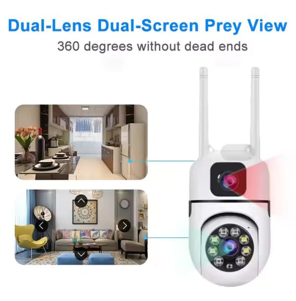 4MP Smart Dual-Lens Security Camera - 360° Auto-Tracking with 10x Zoom & Color Night Vision - Image 4