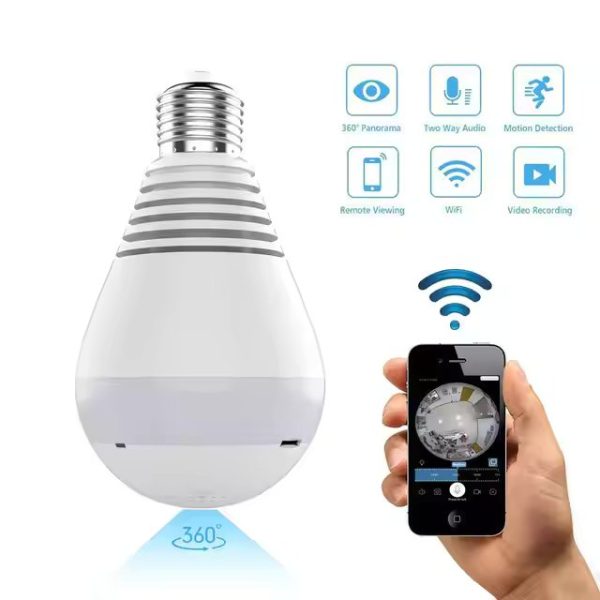 Smart Bulb Security Camera – 1080P FHD, 360° Panoramic View & Night Vision   Discreet Protection That Lights Up Your Security - Image 2