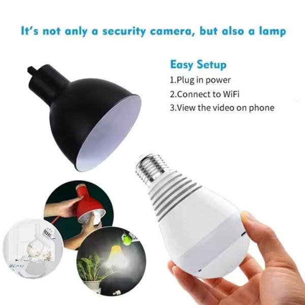 Smart Bulb Security Camera – 1080P FHD, 360° Panoramic View & Night Vision   Discreet Protection That Lights Up Your Security - Image 4
