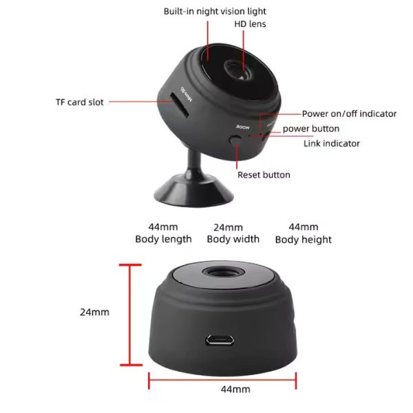A9 Mini Wireless Security Camera - Compact 1080P Indoor Monitoring with Magnetic Mount - Image 4