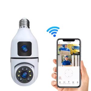 4MP Dual-Lens PTZ WiFi Bulb Camera – Indoor Security Camera with Motion Tracking, Night Vision & 2-Way Audio (E27 Socket)
